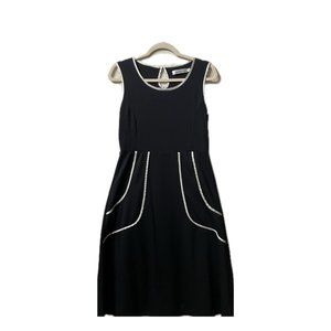 Black and Silver/White Lining Dress Spring 2024 Fashion Trend Size XL Career